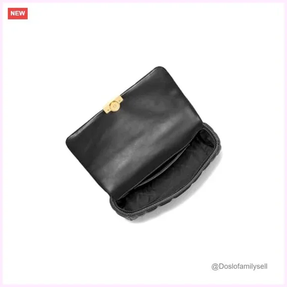 Large Convertible Quilted Leather Shoulder Bag with Adjustable Crossbody Strap